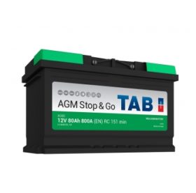 Автомобильный аккумулятор TAB AGM Stop&Go 80 Ач 800 A/EN обратная полярность