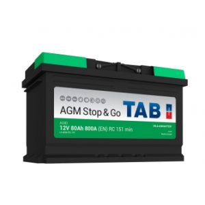 Автомобильный аккумулятор TAB AGM Stop&Go 80 Ач 800 A/EN обратная полярность