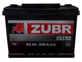 Аккумулятор Zubr (Зубр) Ultra 62 Ач обратная полярность низкий