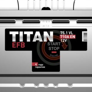 Аккумулятор 75 Ач TITAN EFB, прямая полярность, 710 A/EN
