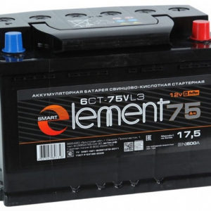 Аккумулятор 75 Ач Smart ELEMENT, обратная полярность, 620 A/EN