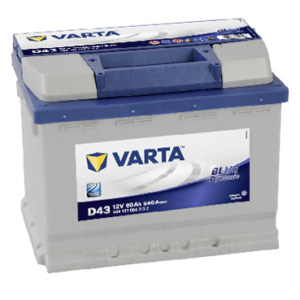 Аккумулятор 60  Ач Varta Blue Dynamic D43, прямая полярность, 540 A/EN