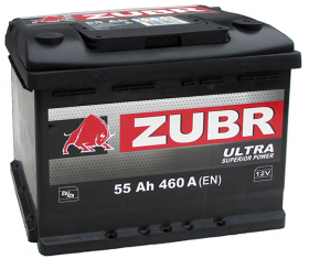 Аккумулятор Zubr (Зубр) Ultra 55 Ач обратная полярность 530 A/EN