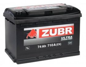 Аккумулятор Zubr (Зубр) Ultra 74 Ач обратная полярность низкий